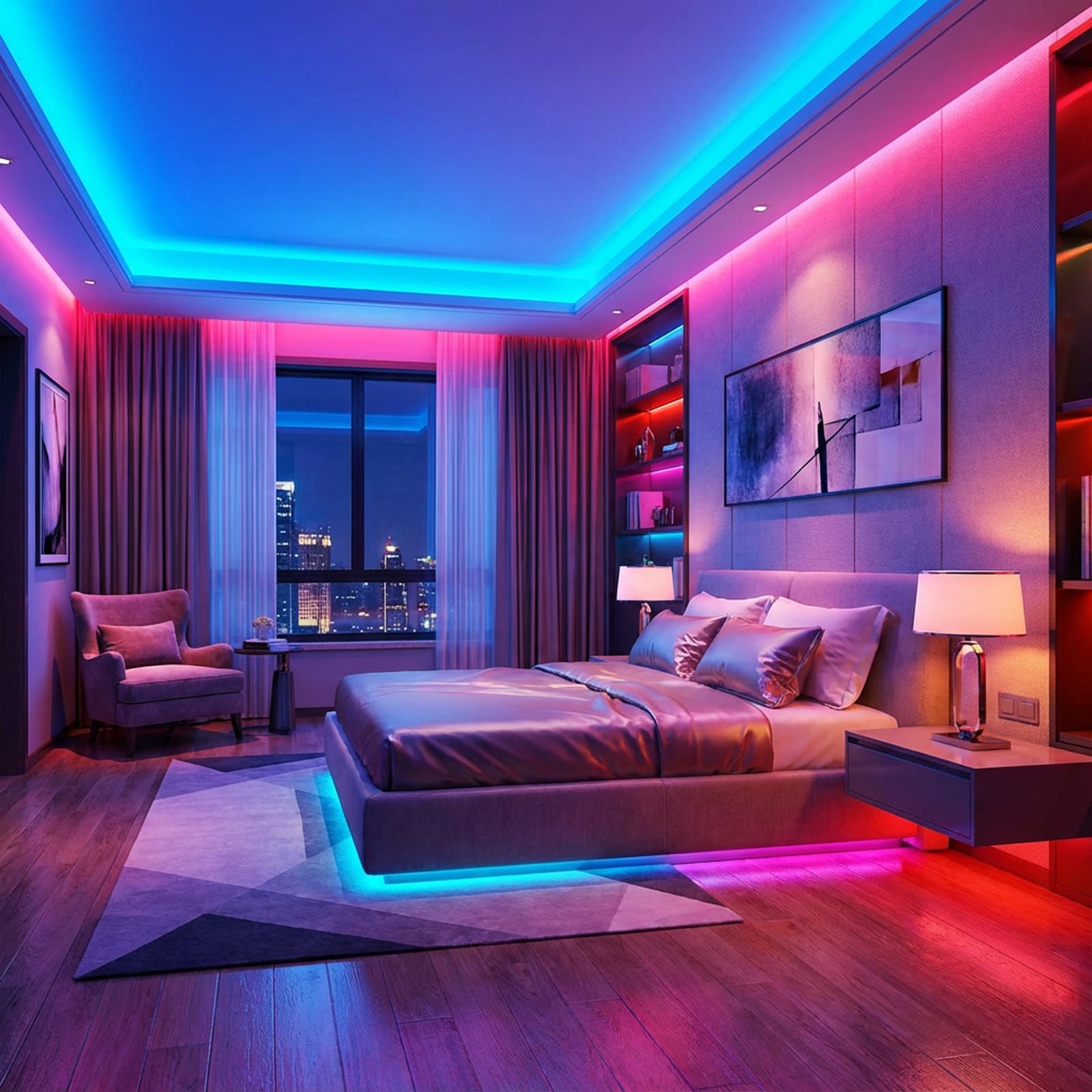 Banda LED RGB Phenom 5m IP65 telecomanda efect muzica iluminare ambientala interior exterior — imagine 1