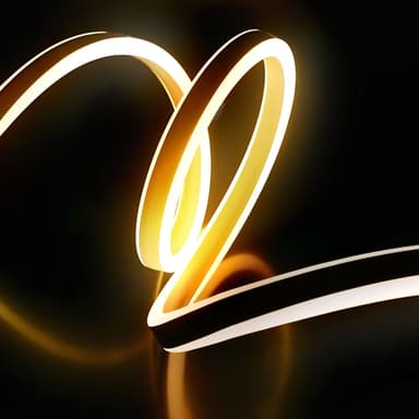 Banda LED neon 5m alb cald IP65 cu telecomanda Phenom