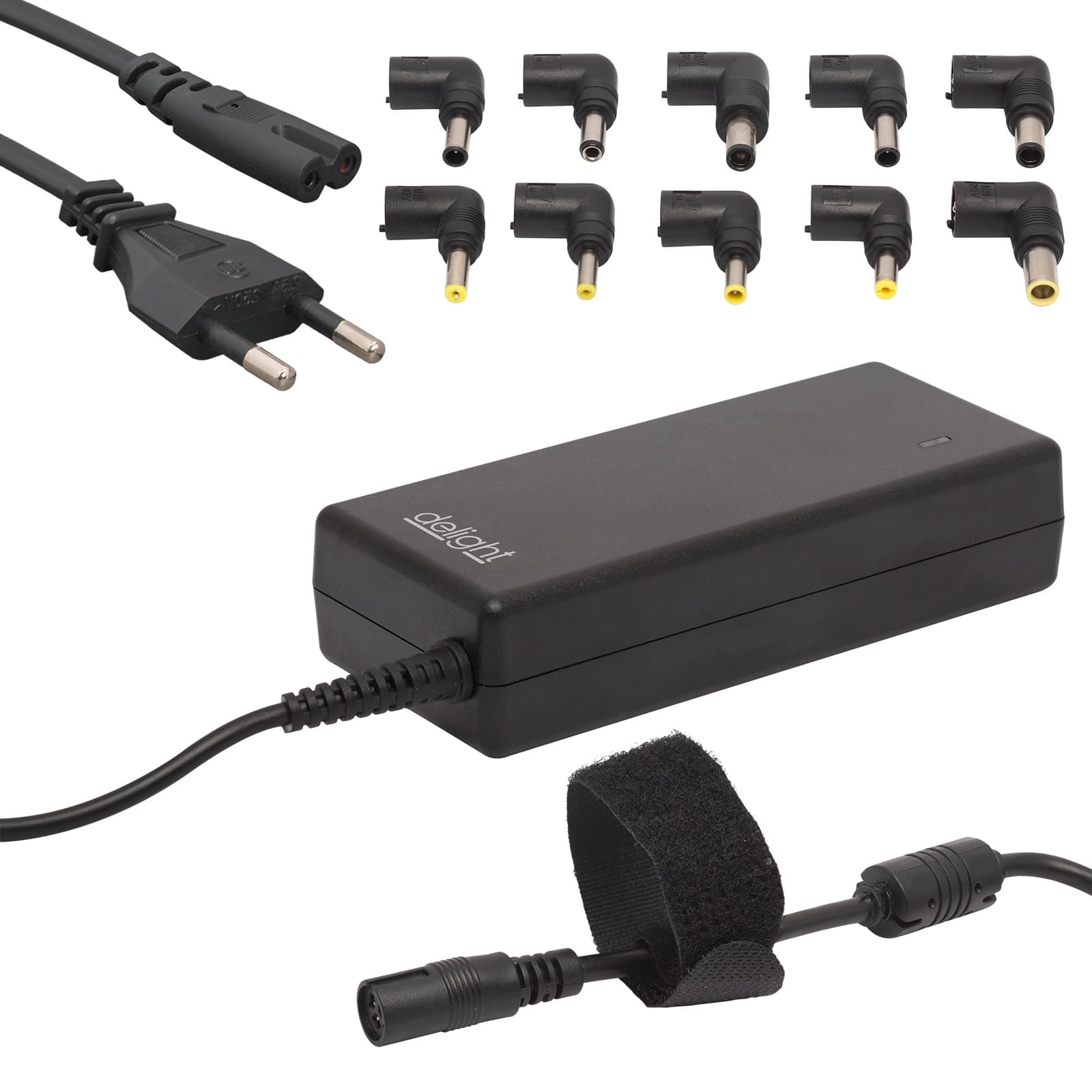 Incarcator laptop universal Delight 90W 15-20V 6A 110-240V 12 mufe compatibil HP Dell Lenovo — imagine 1