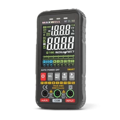 Multimetru digital automat Maxwell-Digital 4.2 inch FullScreen AC DC detectie tensiune negru/rosu