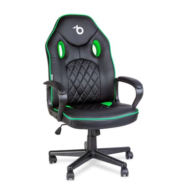 Scaun gaming ergonomic BeMaDa negru verde cu cotiere fixe