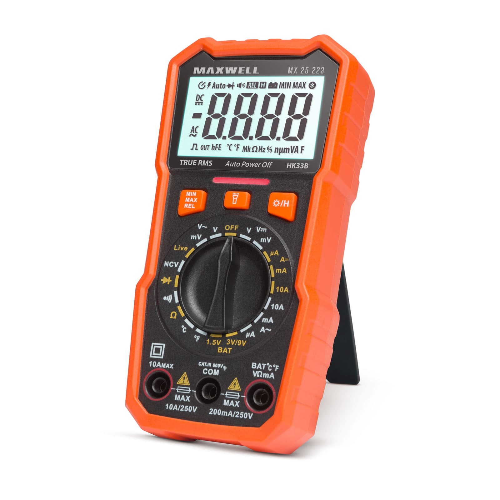 Multimetru digital Maxwell-Digital cu tester baterie, masurare temperatura, lumina de lucru — imagine 1