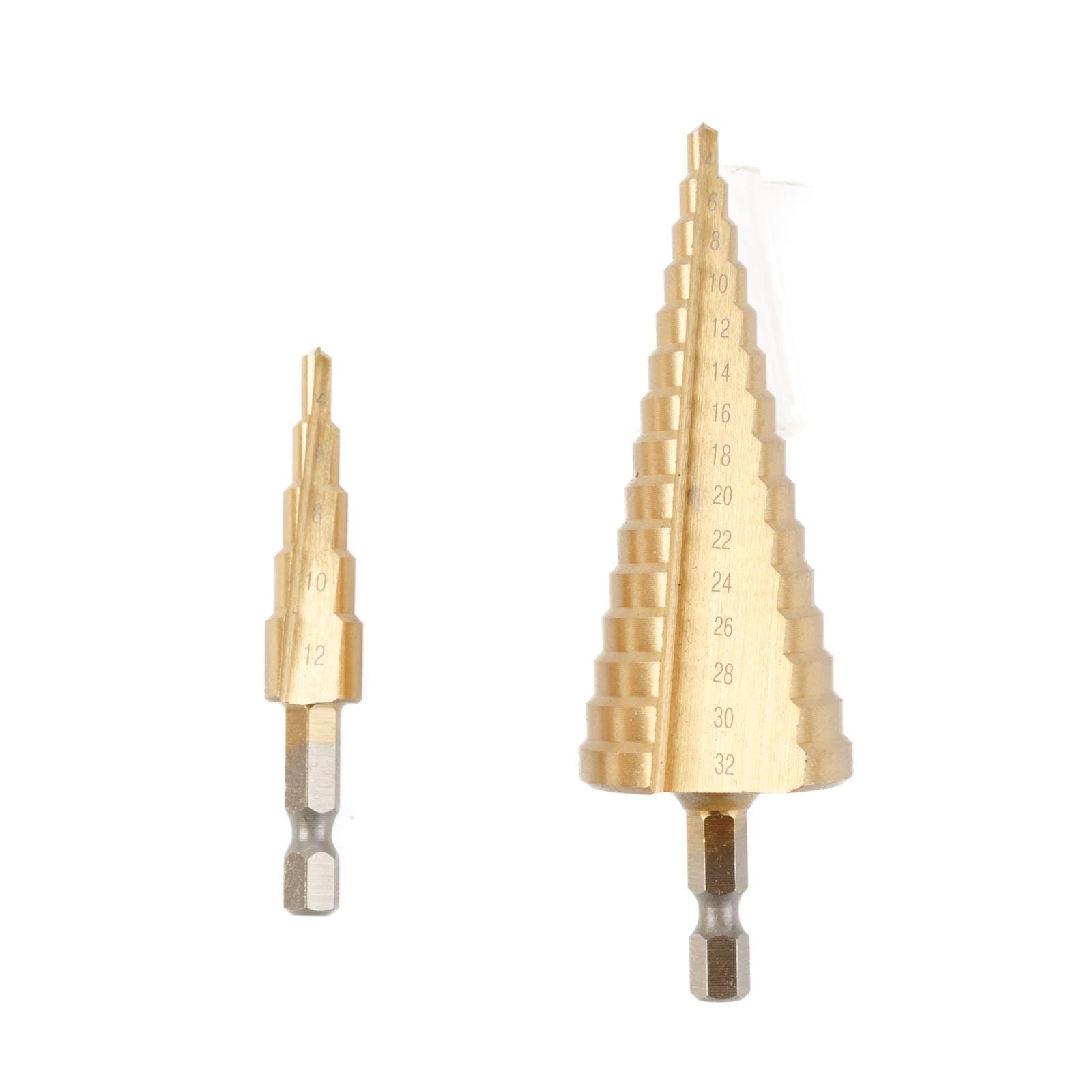 Set de burghie in trepte Handy HSS pentru metal 4-32 mm prindere hexagonala 6,35 mm — imagine 1