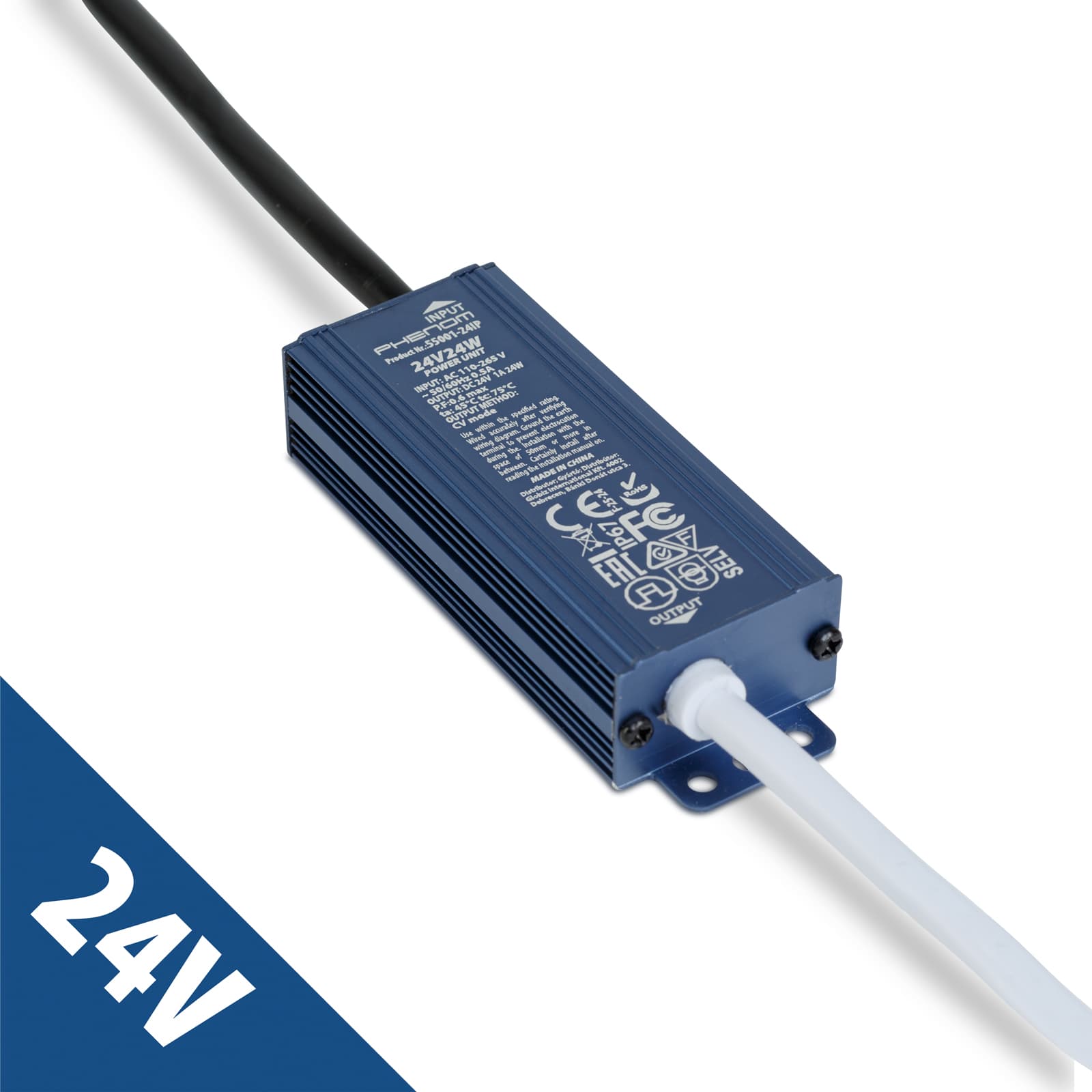 Sursa alimentare Phenom 24V 24W 1A IP67 gri — imagine 1