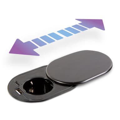 Priză ascunsă încorporată Delight cu USB-A și Type-C, tehnologie Slide it