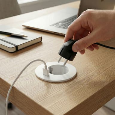 Priza incorporabila blat cu USB, 1 priza Schuko, 16A, 1.5m cablu, Delight