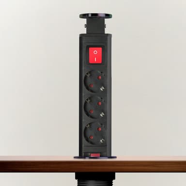 Priza incastrabila Delight birou 3 prize intrerupator 3500W negru pop up 250V