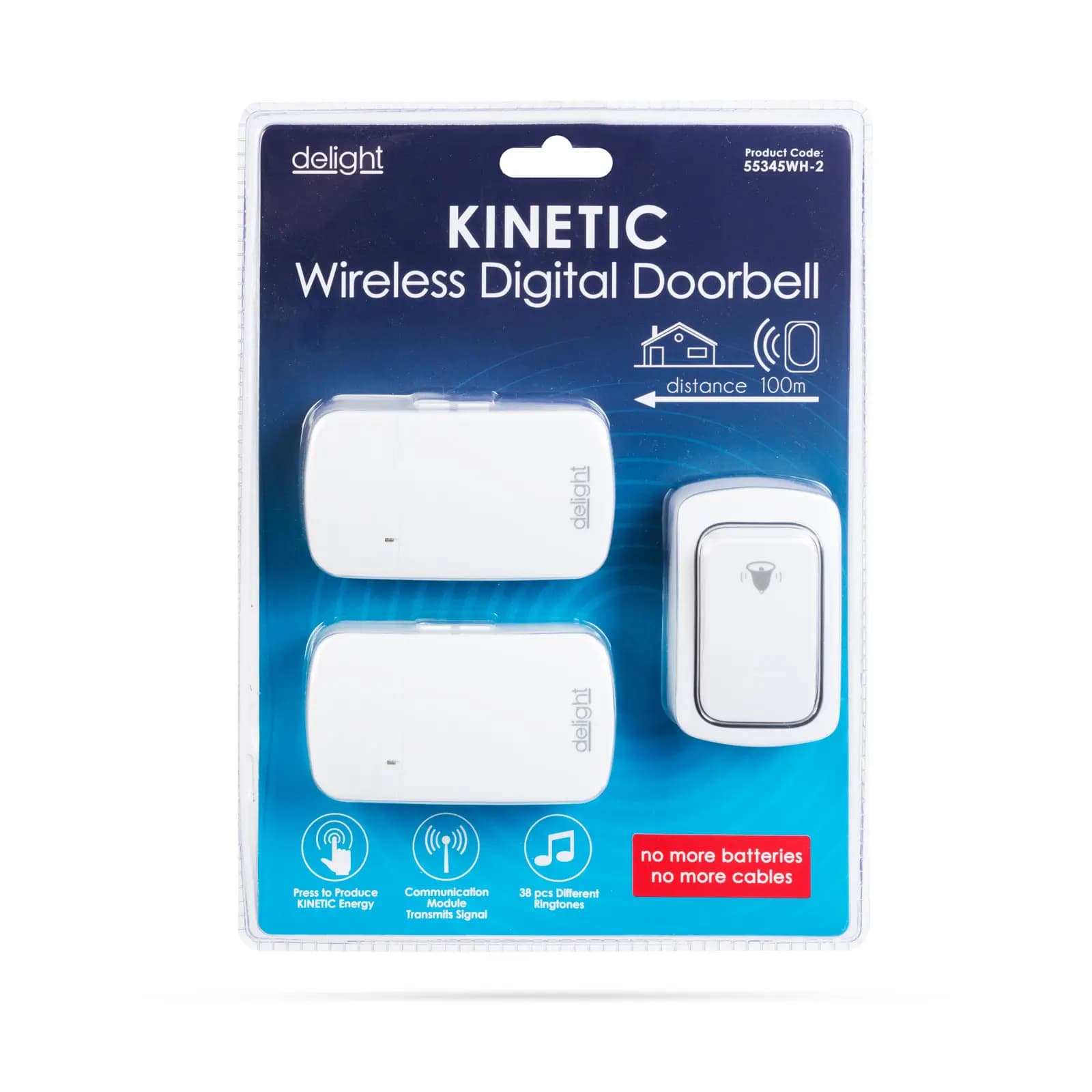 Soneria wireless Kinetic Delight 2 receptori alb — imagine 1