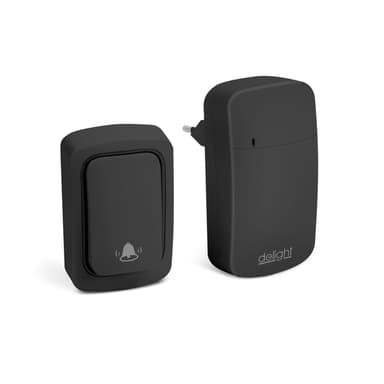 Sonerie wireless Delight fara baterii 38 tonuri 100m IP54 negru volum reglabil
