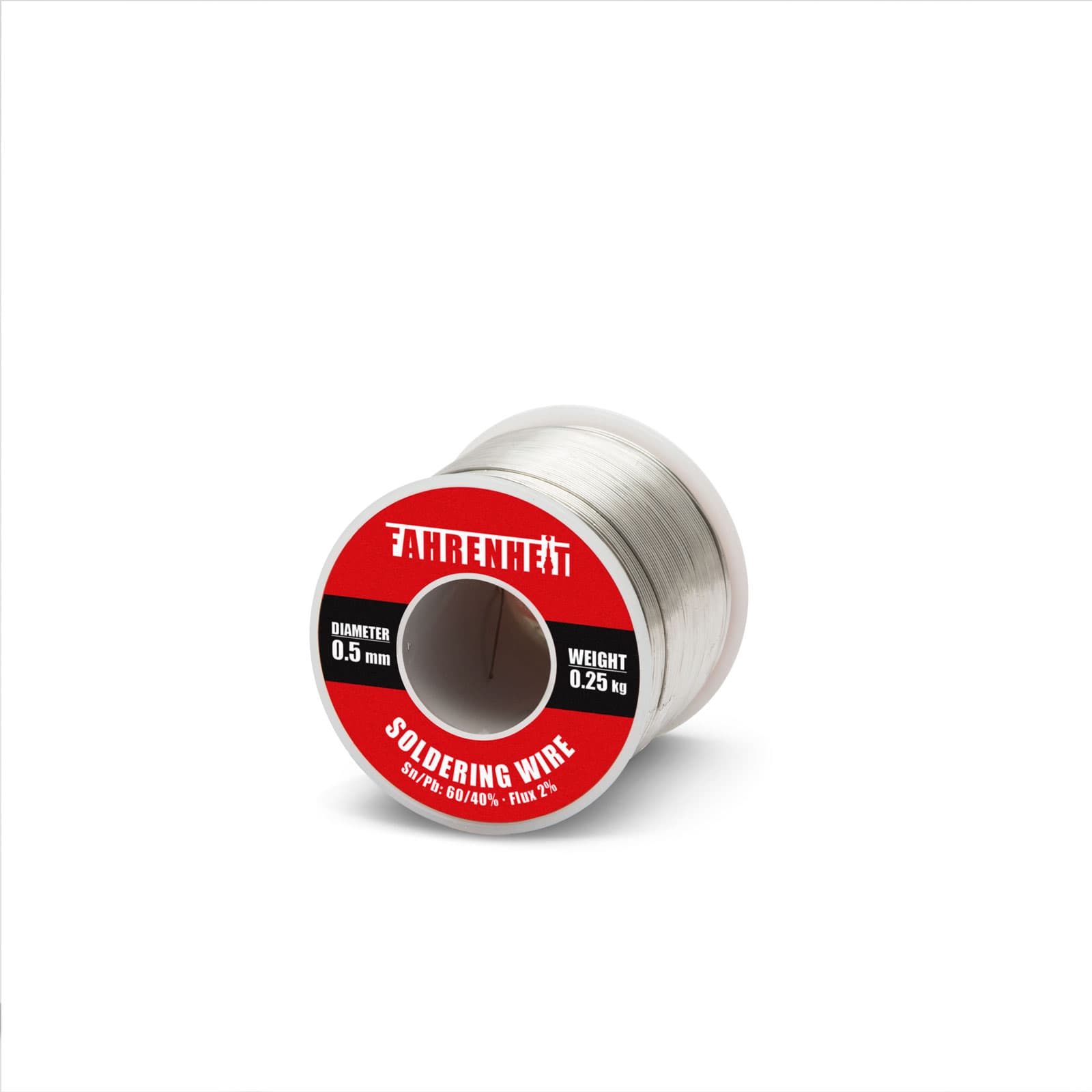 Staniu de lipit Fahrenheit 0.5mm 0.25kg Sn60 Pb40 cu flux 2% pentru electronica si lipire fina — imagine 1