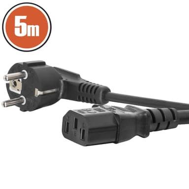 Cablu alimentare Nexus IEC C13 la Schuko 5m 16A 250V unghi 90 negru