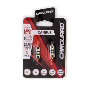 Bec LED auto Carguard C5W 31mm CANBUS 3W 350lm 6000K