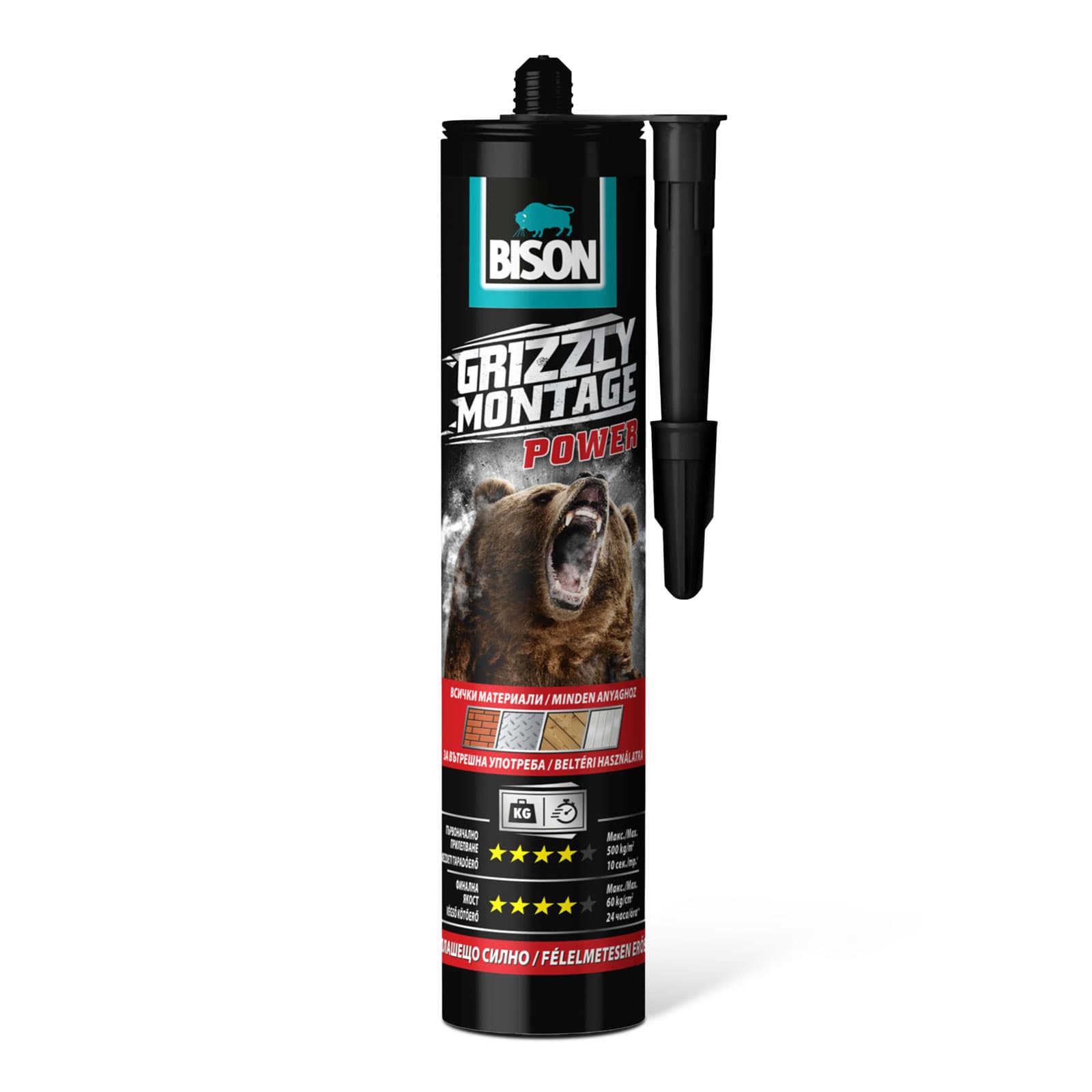 Adeziv de montaj Bison Grizzly 370 g aderenta imediata foarte puternica — imagine 1