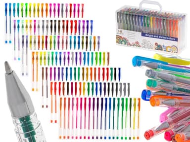 Set de pixuri cu gel multicolor cu sclipici (glitter)