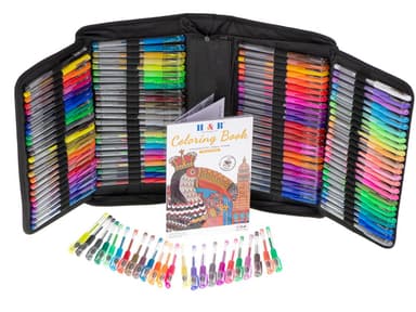 Set de pixuri cu gel multicolor 242 piese + accesorii