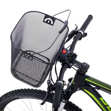 Cos metalic pentru bicicleta cu maner, demontabil, pentru montare in partea din fata