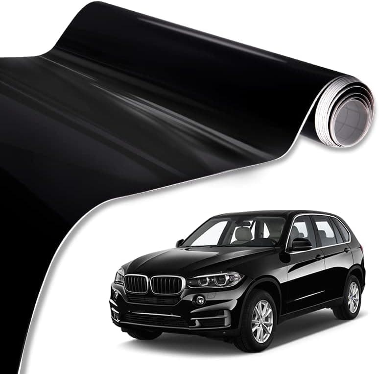 Folie auto pentru colantare integrala, Termoplastica, Negru, Finisaj Lucios, 3,0m x 1,52m — imagine 1