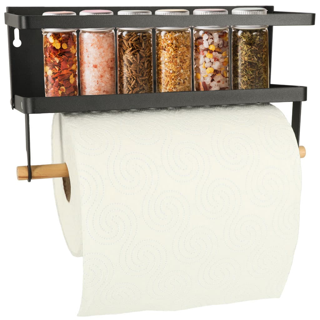 Raft magnetic de frigider 2in1 pentru condimente si prosop de bucatarie — imagine 2