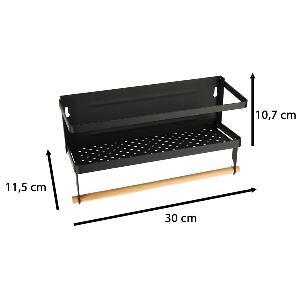 Raft magnetic de frigider 2in1 pentru condimente si prosop de bucatarie — imagine 6