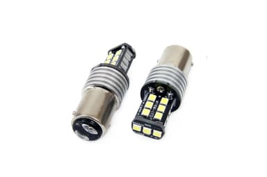 Set becuri auto LED CANBUS AMIO compatibil P21/5W BA15D 15 SMD 7.5W Alb 12/24V