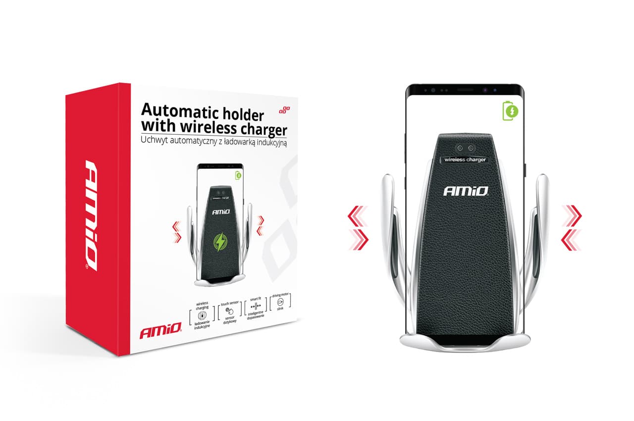 Suport auto pentru telefon cu incarcare wireless AMIO PHW-01 — imagine 2