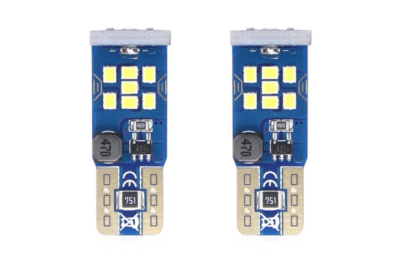 Set becuri auto LED AMIO CANBUS UltraBright compatibil T10 W5W 21 SMD Alb 12V/24V — imagine 2