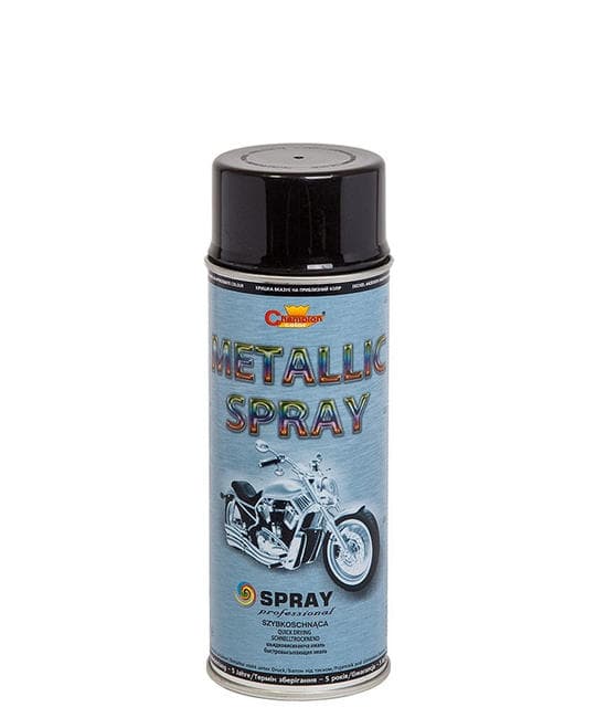 Spray Vopsea Champion Color 400ml Metalizat Acrilic Negru — imagine 1