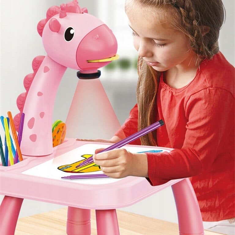 Masa Muzicala de Desen pentru copii model Girafa culoare Roz 24 imagini — imagine 1