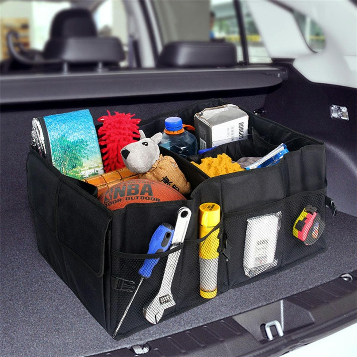 Organizator portbagaj auto cu 9 buzunare, 55 x 38 x 26cm, neagra — imagine 1