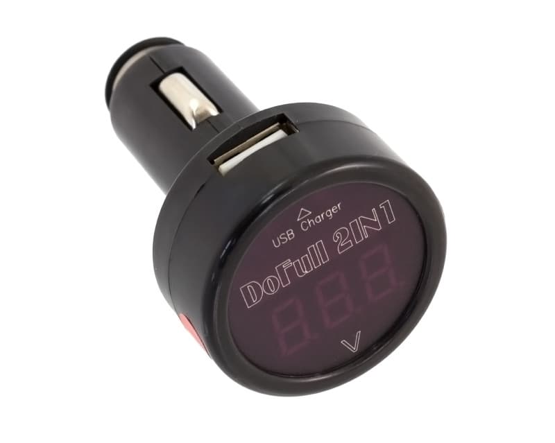 Incarcator Telefon Auto si Voltmetru Auto Digital 2in1 12V-24V — imagine 1