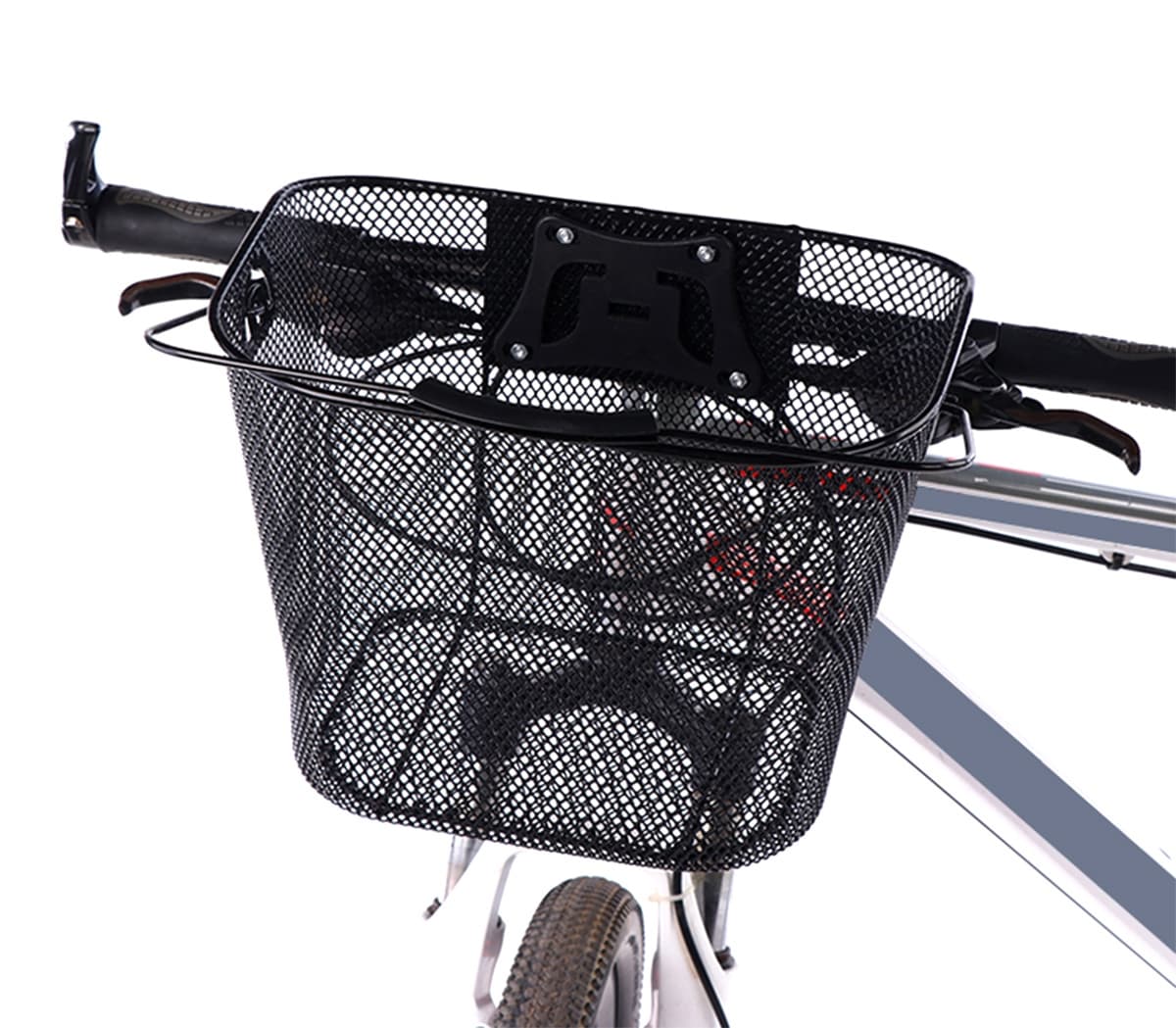 Cos metalic pentru bicicleta cu maner, montare rapida — imagine 1