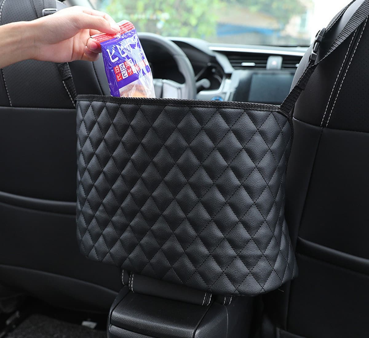 Organizator scaun auto sacosa neagra — imagine 5