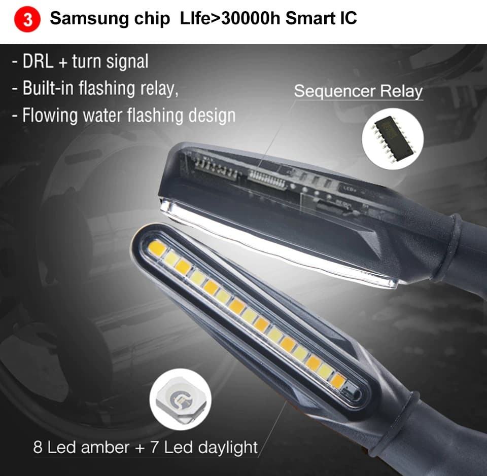 Set 2 lampi semnalizare moto LED — imagine 3