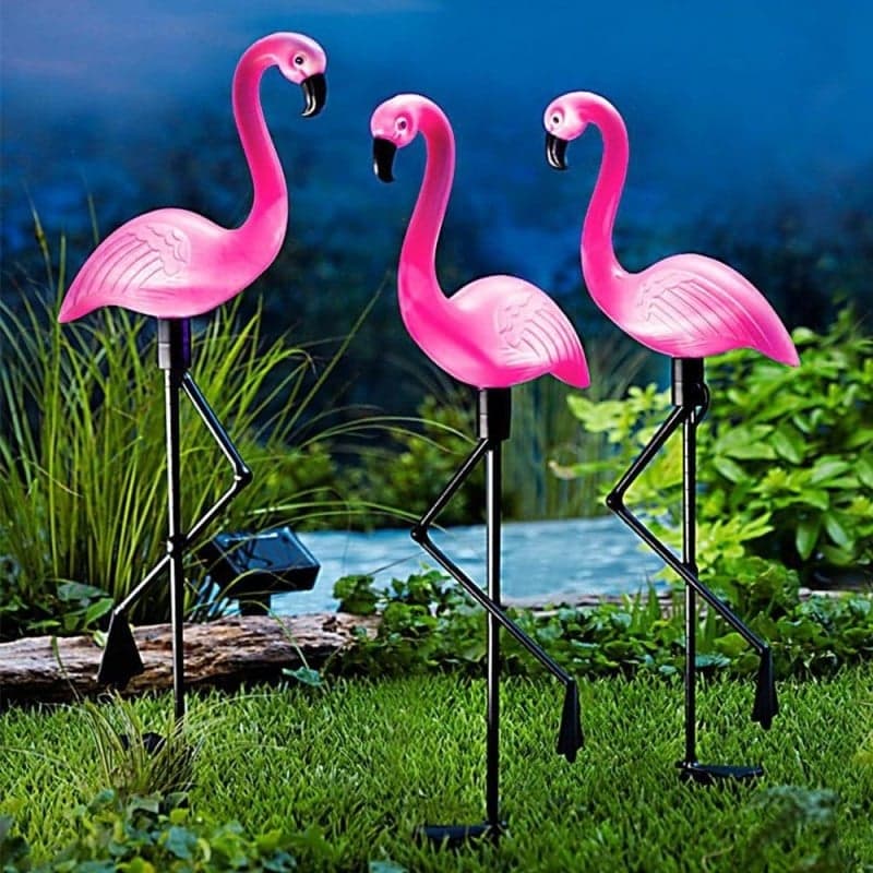 Set 3 x Lampa Solara estetica exterioara de gradina model Flamingo — imagine 1