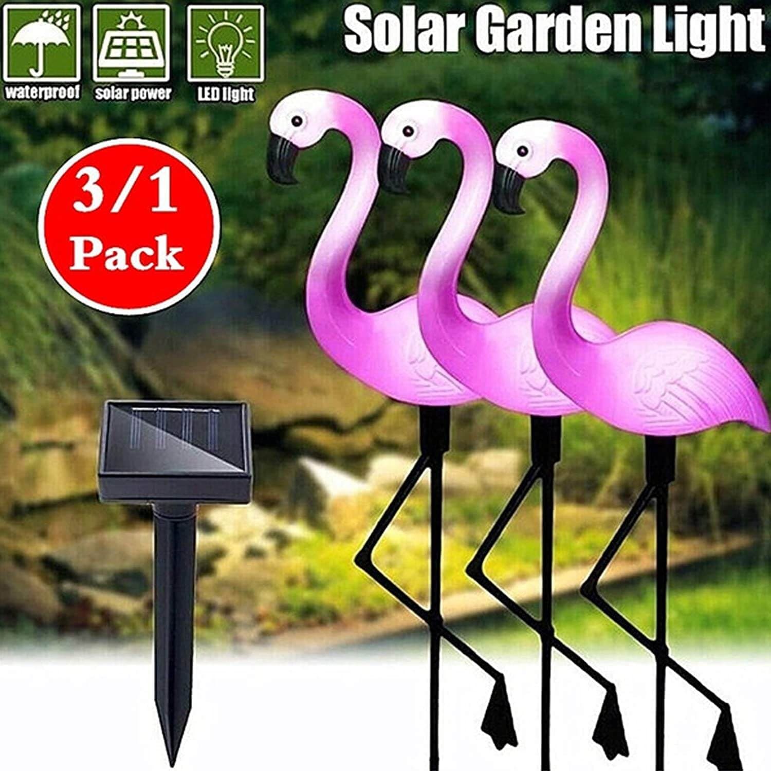 Set 3 x Lampa Solara estetica exterioara de gradina model Flamingo — imagine 2