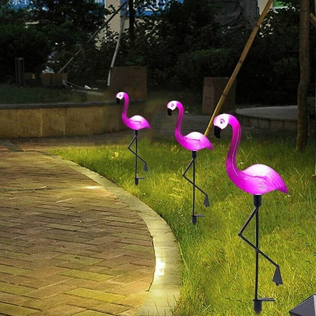 Set 3 x Lampa Solara estetica exterioara de gradina model Flamingo — imagine 5