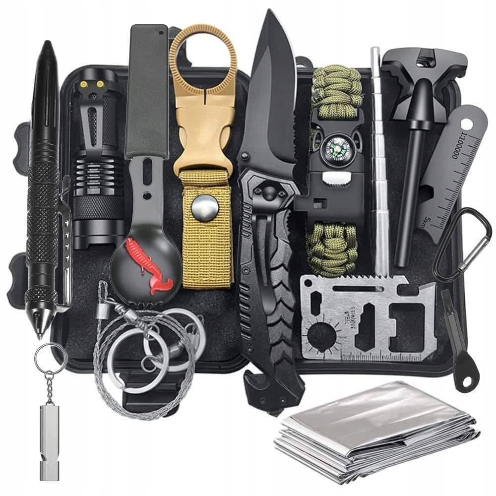 Kit de supravietuire 18-in-1 pentru camping, calatorii, offroad, ATV, SSV — imagine 1