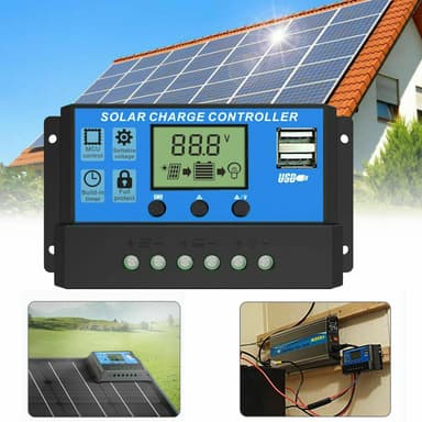 Controler Regulator incarcare panou solar 12-24V 20A mini dual USB