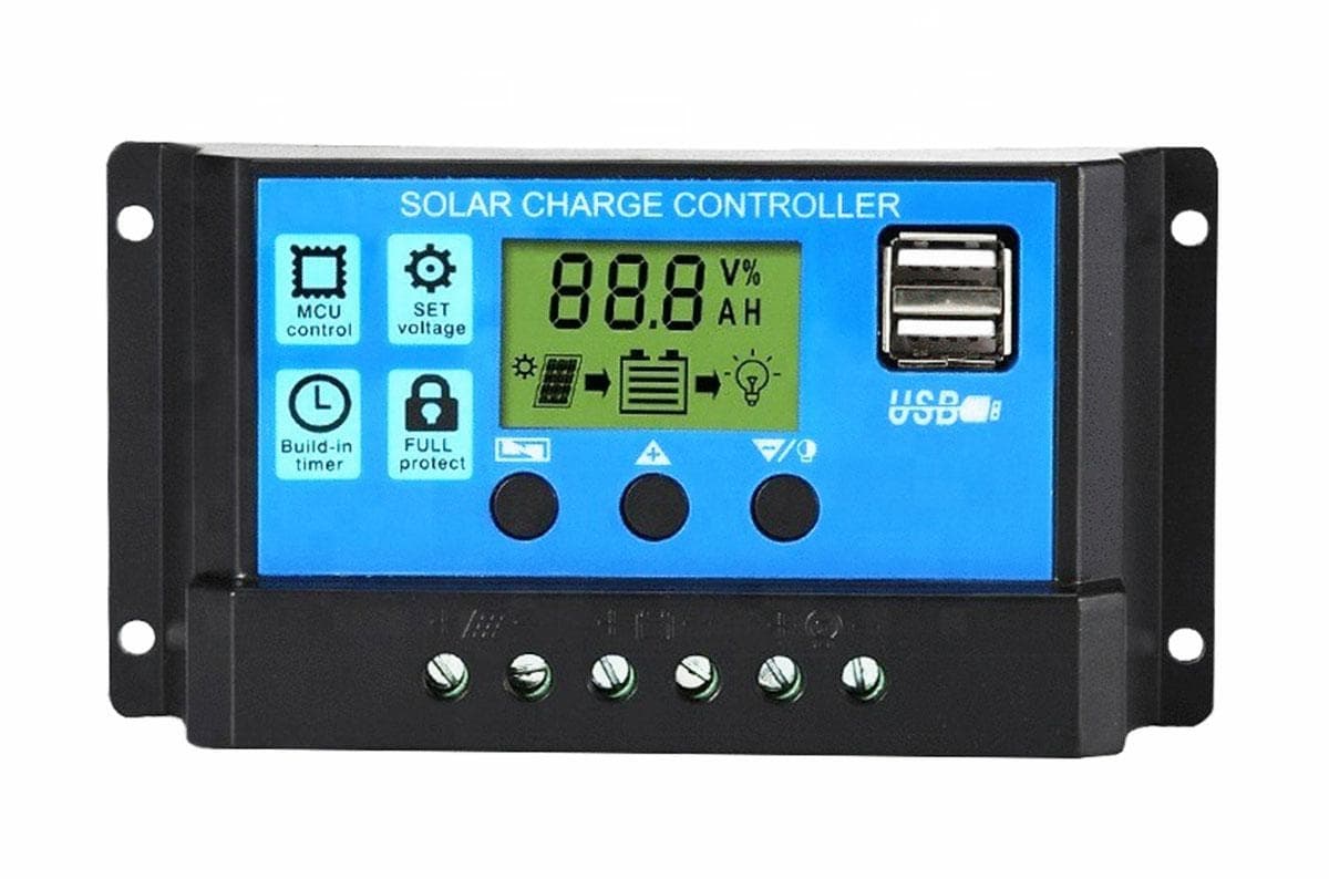 Controler Regulator incarcare panou solar 12-24V 20A mini dual USB — imagine 2