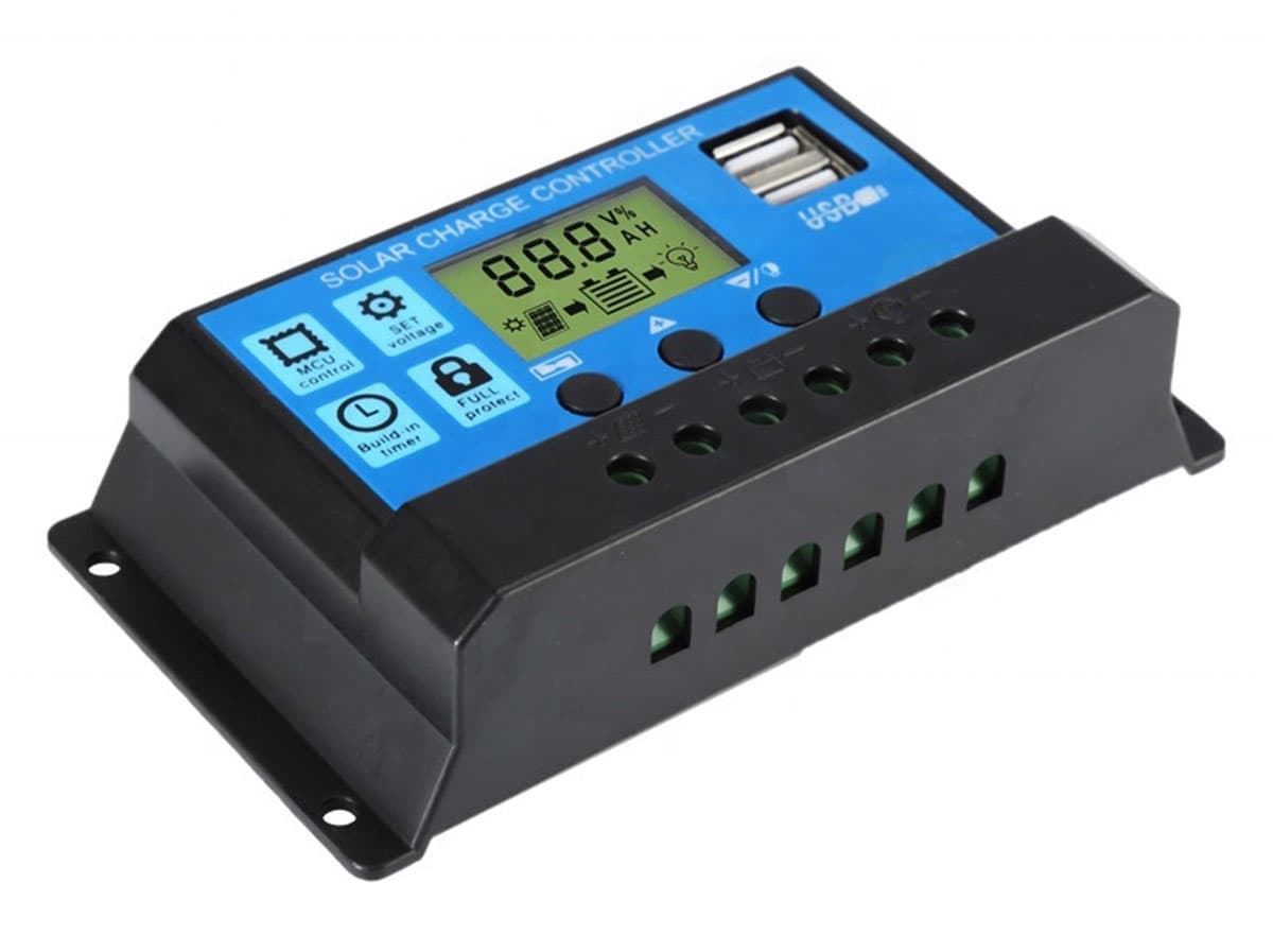 Controler Regulator incarcare panou solar 12-24V 20A mini dual USB — imagine 3
