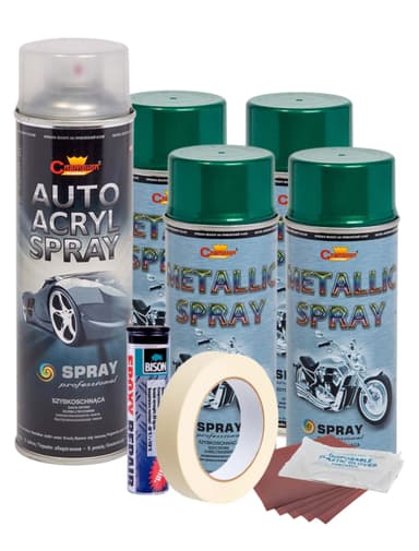 Kit reparatie si vopsire jante Verde Metalizat V4