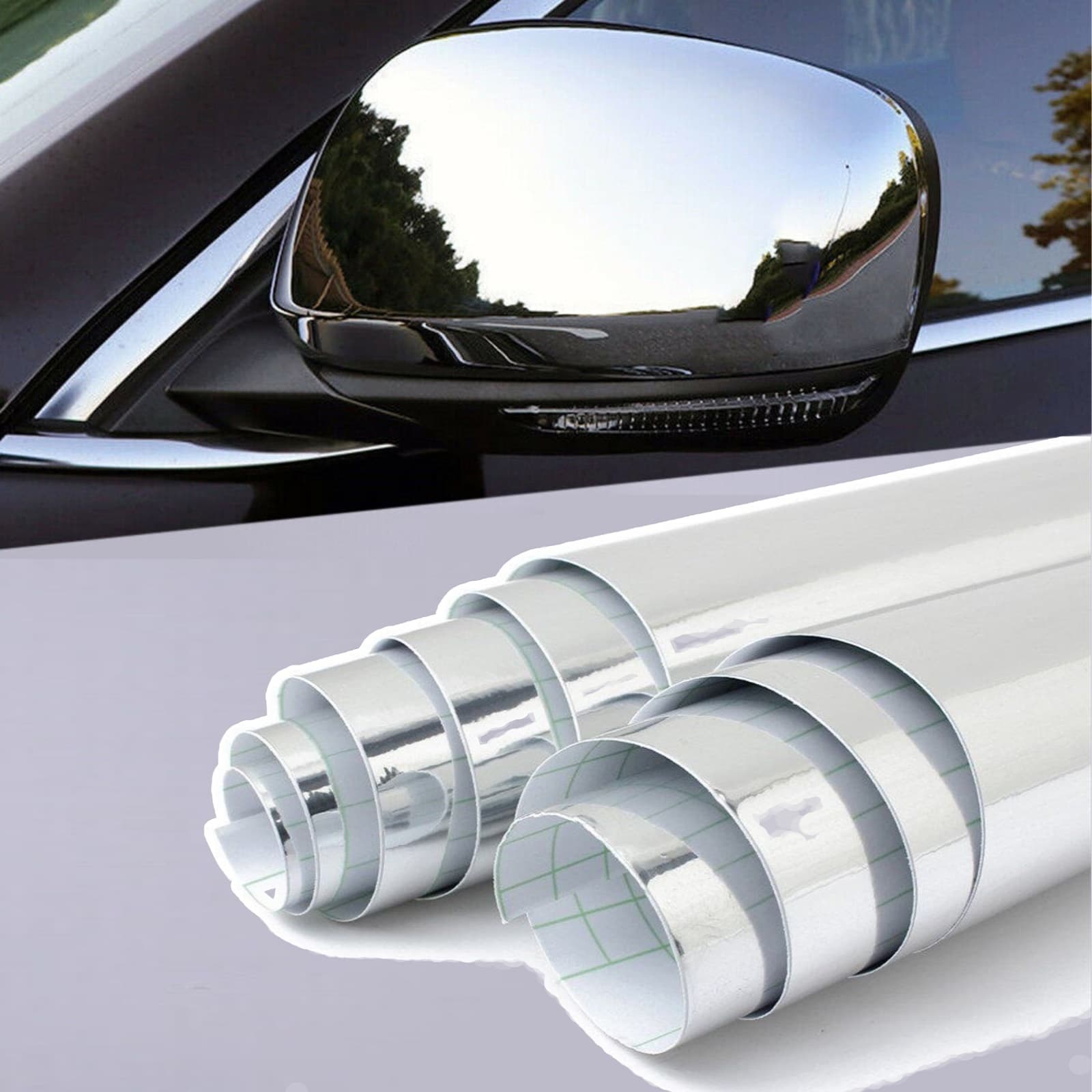 Folie Crom Set 2 bucati pentru colantare oglinzi sau ornamente — imagine 1