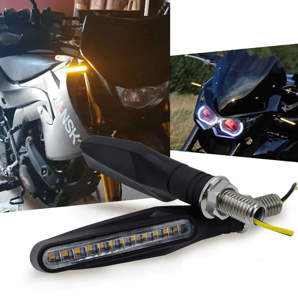 Set de lampi semnalizare moto secventiala cu 2 functii pozitie si semnalizare 12V — imagine 1