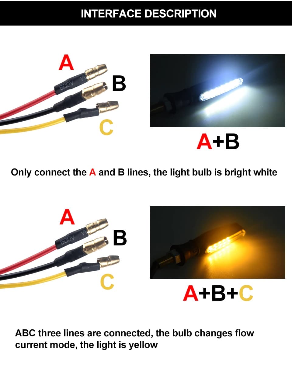 Set de lampi semnalizare moto secventiala cu 2 functii pozitie si semnalizare 12V — imagine 11