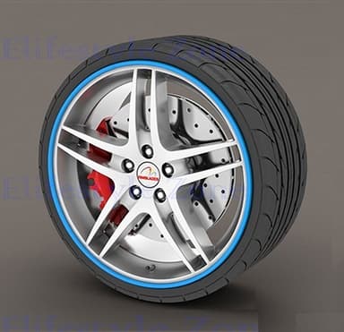 Set protectie jante 4 inele din plastic culoare albastru