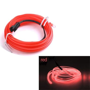 Fir Neon Auto Culoare Rosie Lungime 1M Alimentare 12V Droser inclus