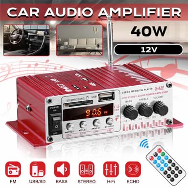Amplificator auto mini stereo 12V 40W