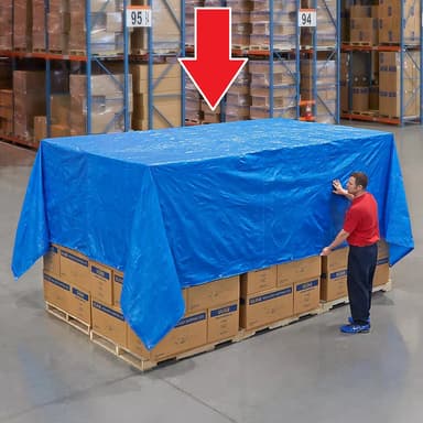 Prelata impermeabila cu ochiuri metalice de prindere 4,0m x 5,0m albastra