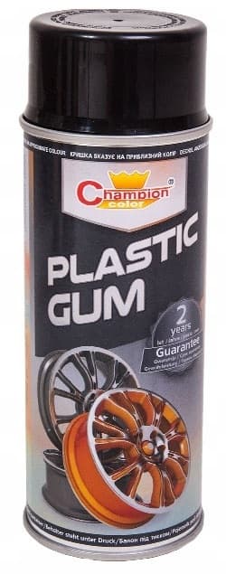 Spray Vopsea Cauciucata Champion Color pentru Jante, Neagra, 400ml — imagine 1