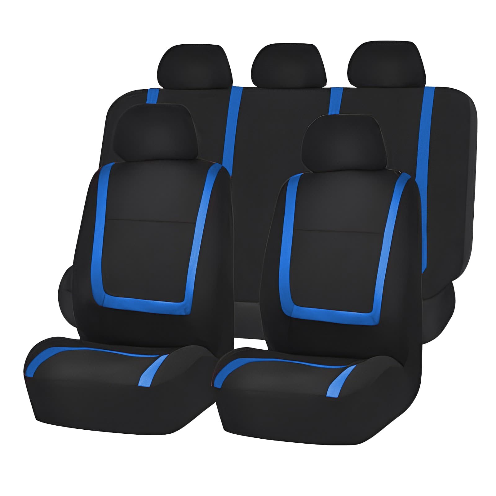 Huse scaun auto Set universal 9 piese model BLUE LINE Albastru — imagine 1